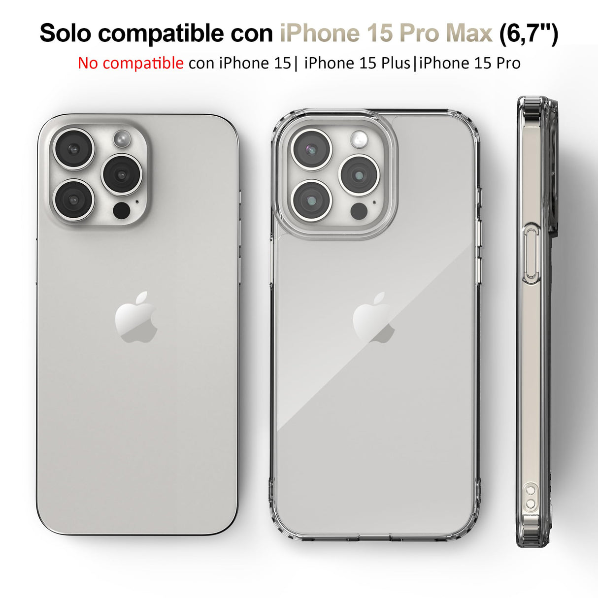 Zyporian Funda for iPhone 15 Pro MAX 6,7 Pulgadas, Transparente Carcasa Anti-Amarillo Fundas Antigolpes Antichoques Case Antiarañazos Slim Delgada Capa Marco TPU Suave y PMMA Duro Respaldo