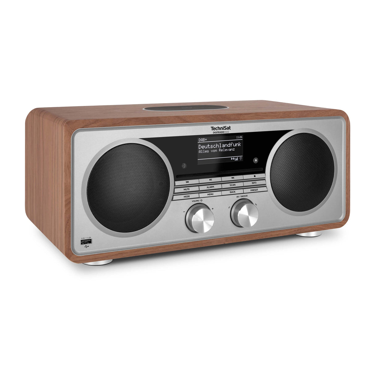 TechniSat DIGITRADIO 602 - Radio por Internet Estéreo (Dab, FM, Sistema 2.1 de 70 vatios con Subwoofer, CD, USB, Transmisión Bluetooth, AUX, WLAN, Despertador, Spotify, Control Remoto) Nogal