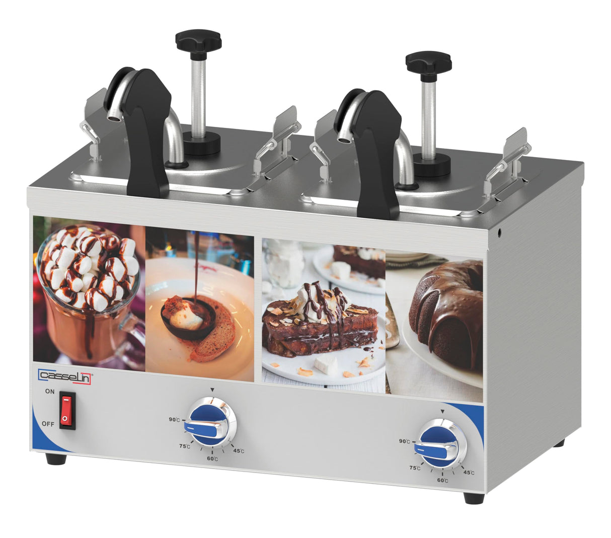 Distributeur à sauce avec pompe et bec chauffant double - Casselin