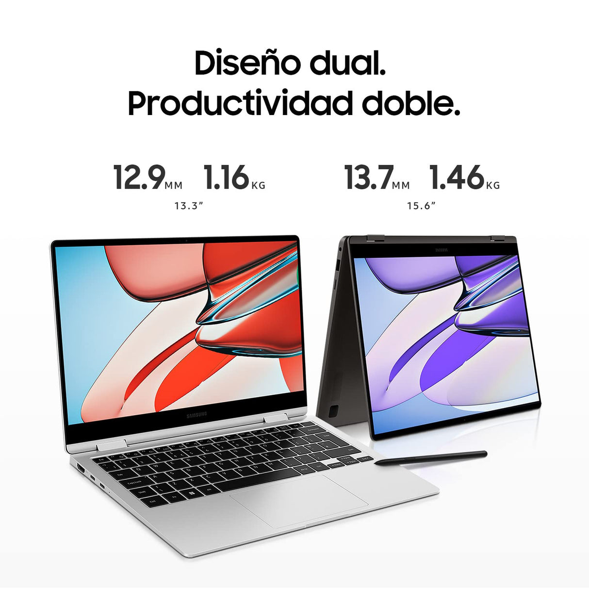 SAMSUNG Galaxy Book3 360 - Portátil convertible 13.3" WQXGA+ (Intel Core i5-1360P, 16GB RAM, 512GB SSD, Intel Iris Xe, Windows 11) Grafito - Teclado QWERTY español