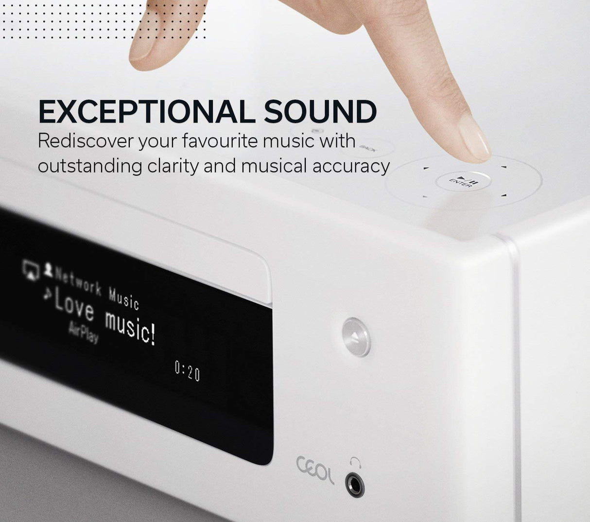 Denon RCD-N10 - Receptor de CD (Wi-Fi, Bluetooth, Airplay, Heos, Amazon Alexa), Color Gris