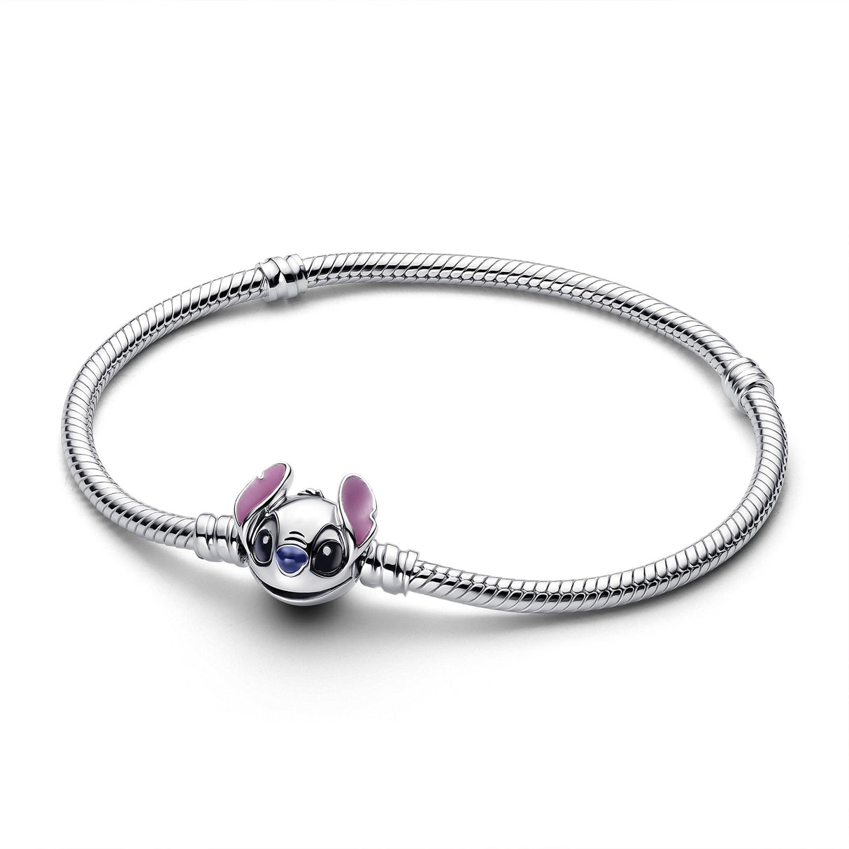 PANDORA Disney Stitch 593738C01-23 - Pulsera de plata de ley con eslabones de serpiente (23 cm)
