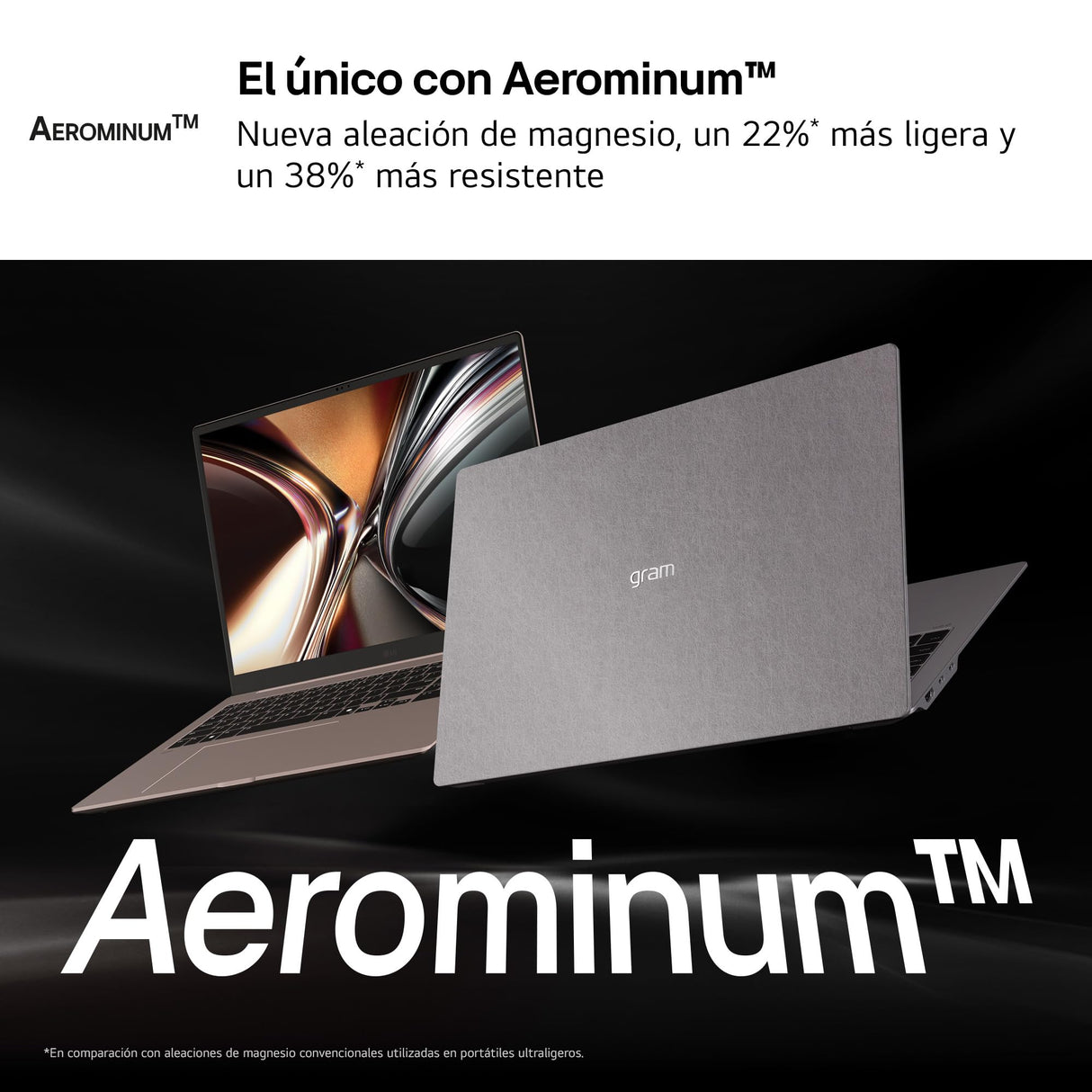 LG gram Pro 16Z90U-K.AUB8BN - Ordenador Portátil Ultraligero de 16" Intel Core Ultra X7 358H, 32 GB RAM, 1 TB SSD, ARC B390 Graphics, OLED Antirreflejo, 1199g, 27 h, Windows 11, Teclado ES, Carbón