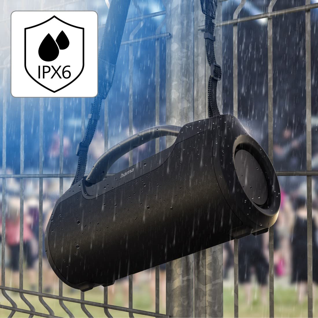 Hama | Altavoz portátil Bluetooth con Sonido Potente 60 W, Resistente al Agua IPX6, batería 12 h, Bluetooth, AUX y USB‑C