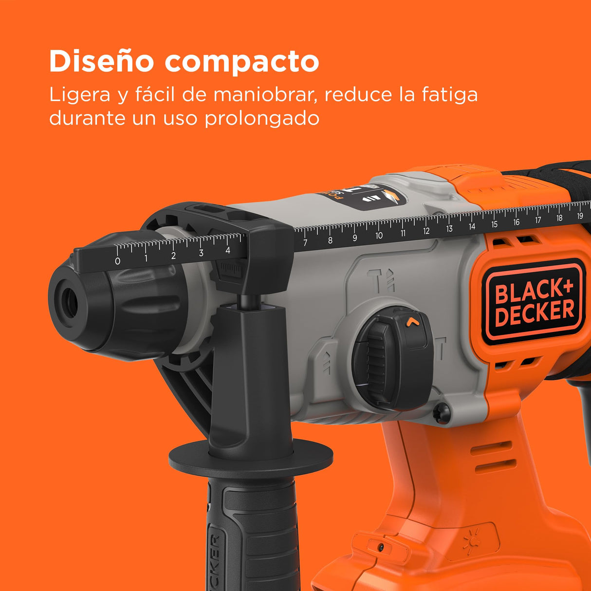BLACK+DECKER Taladro percutor SDS-Plus a batería 18V, baterías de iones de litio 2,5Ah, potente energía de impacto 1,2J, caja del kit, BCD900E2K-QW