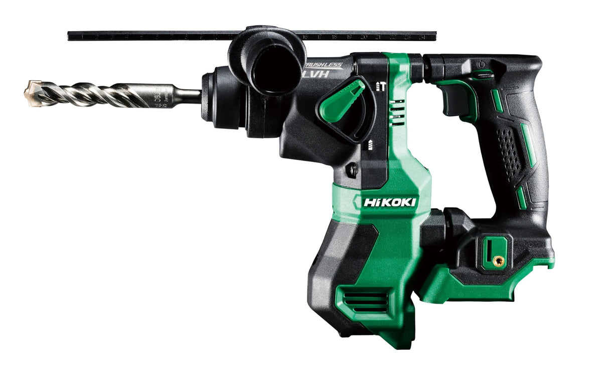 HiKOKI Martillo Perforador SDS-Plus a Batería - 18 V, 1.3 J - Sin Escobillas, 2 Modos, Luz LED, Baja Vibración, Mango Ergonómico - Perforación en Hormigón hasta 18 mm