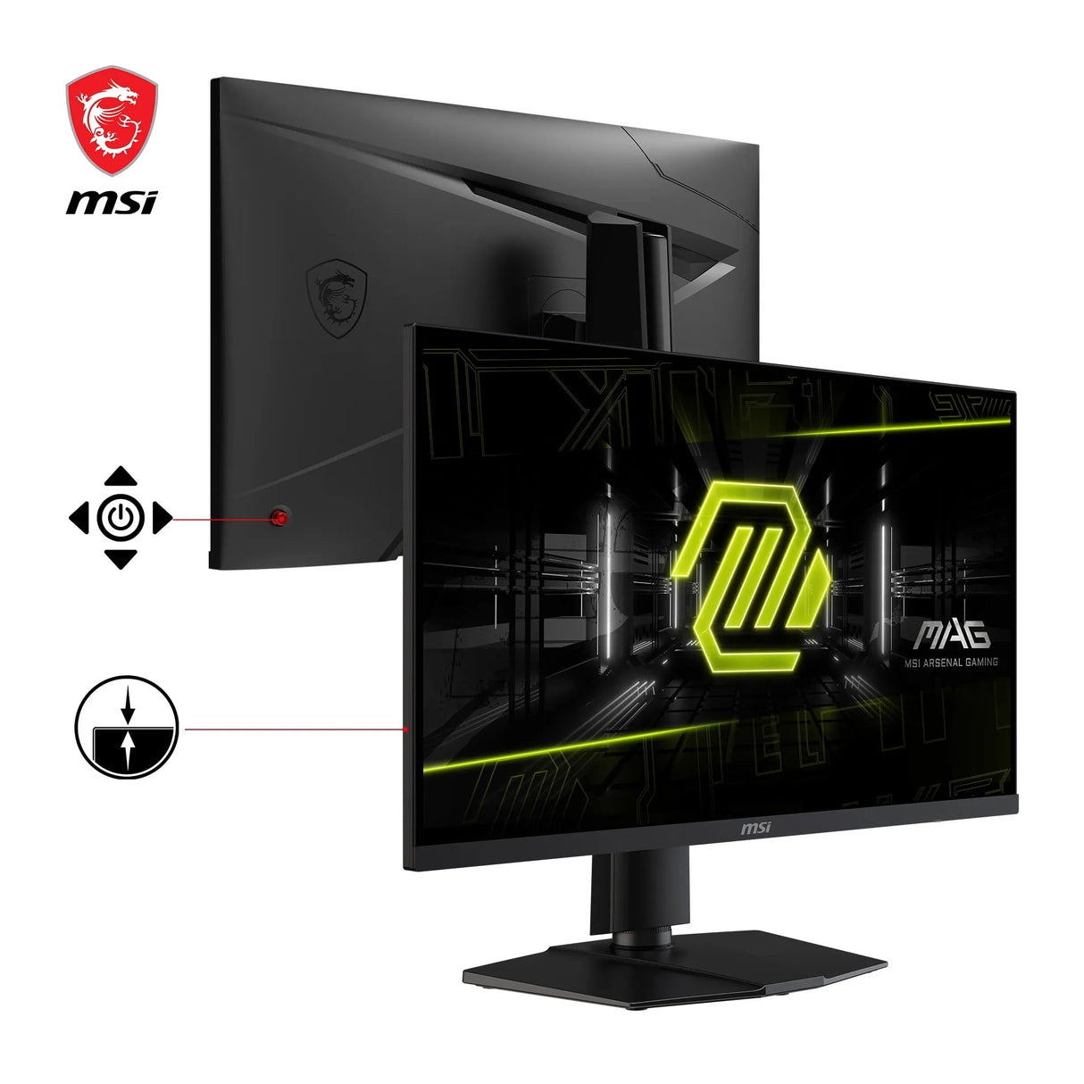 MSI mag 274UPF E2 Monitor UHD Gaming de 27 Pulgadas, Panel IPS rápido de 3840 x 2160, 160 Hz / 0,5 ms (GtG, mín sRGB del 133%, Diseño sin Marco, VESA DisplayHDR 400, DisplayPort