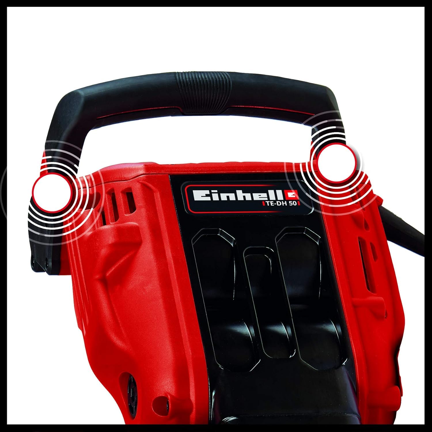 Einhell Martillo demoledor TE-DH 50 (1700 W, 50 J, portaherramientas SDS-hex, empuñadura amortiguadora de vibraciones, cincel puntiagudo + plano + carro de transporte y almacenamiento incluido)