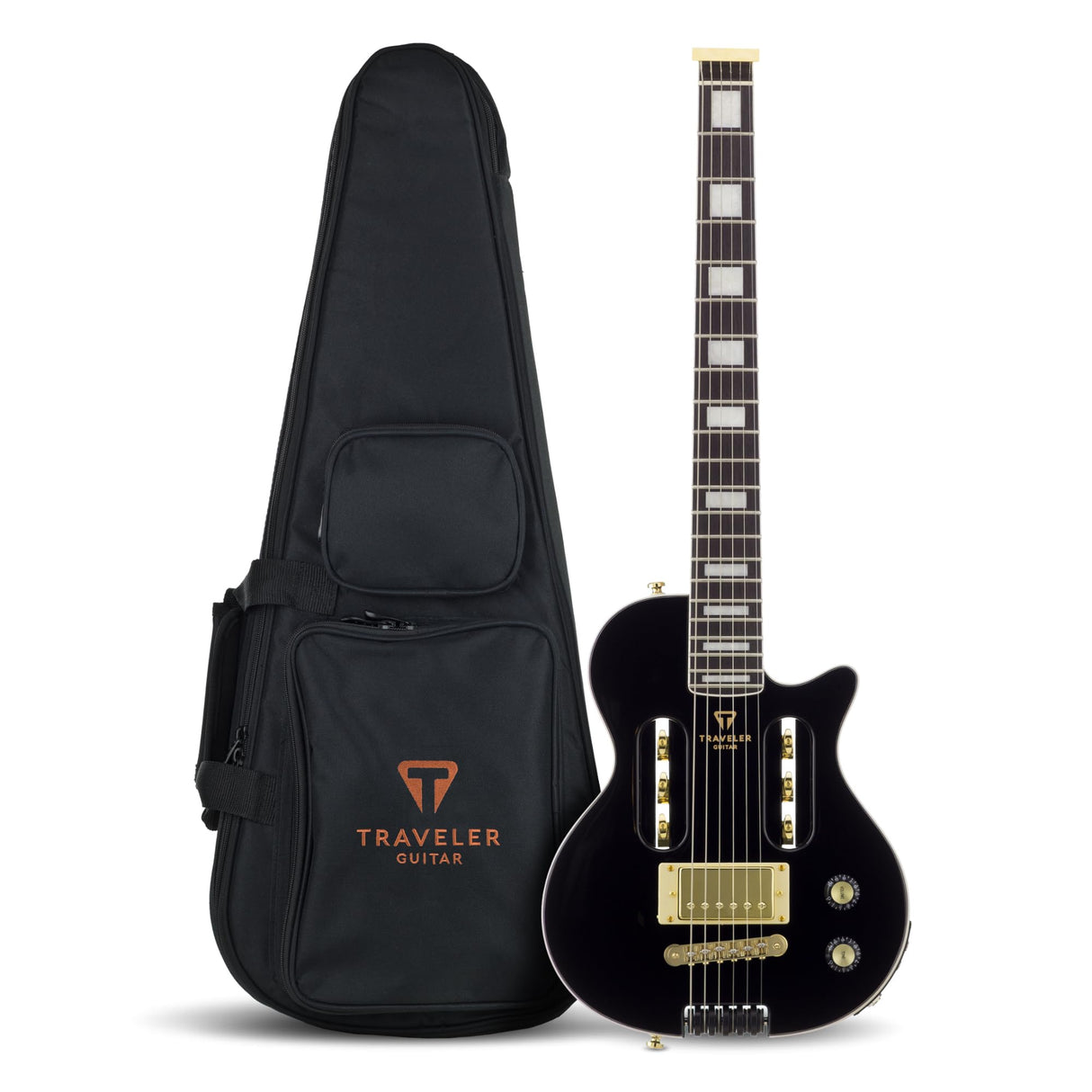 Traveler Guitar Guitarra eléctrica personalizada EG-1, negro brillante (EG1C BKG)