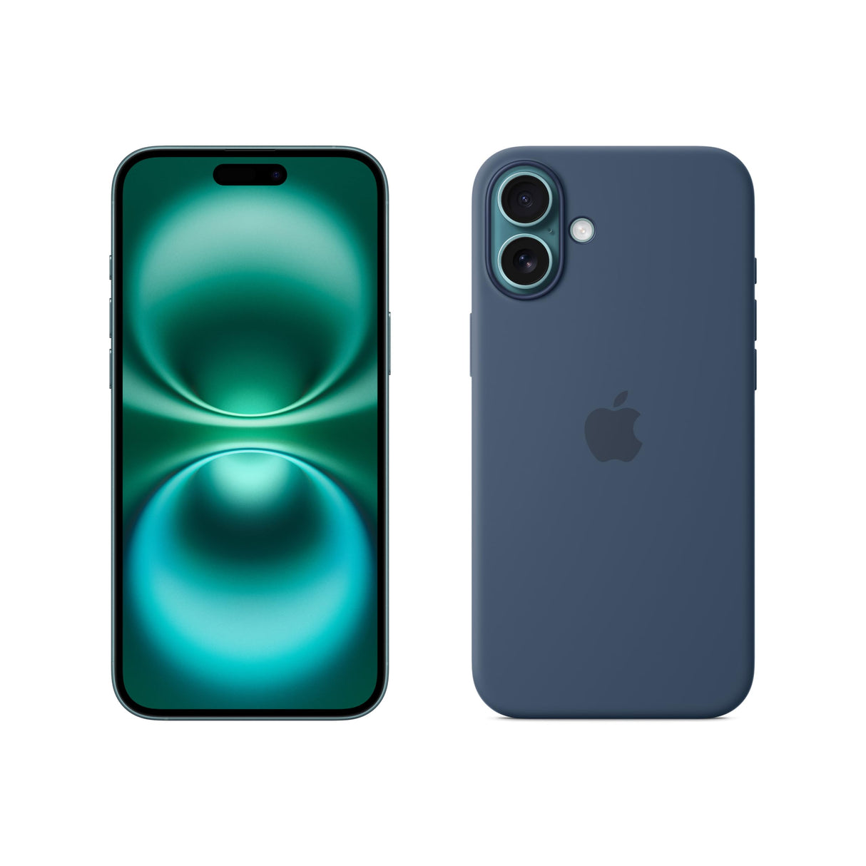 Apple iPhone 16 Plus (128 GB) - Turquesa + Funda de Silicona con MagSafe - Denim