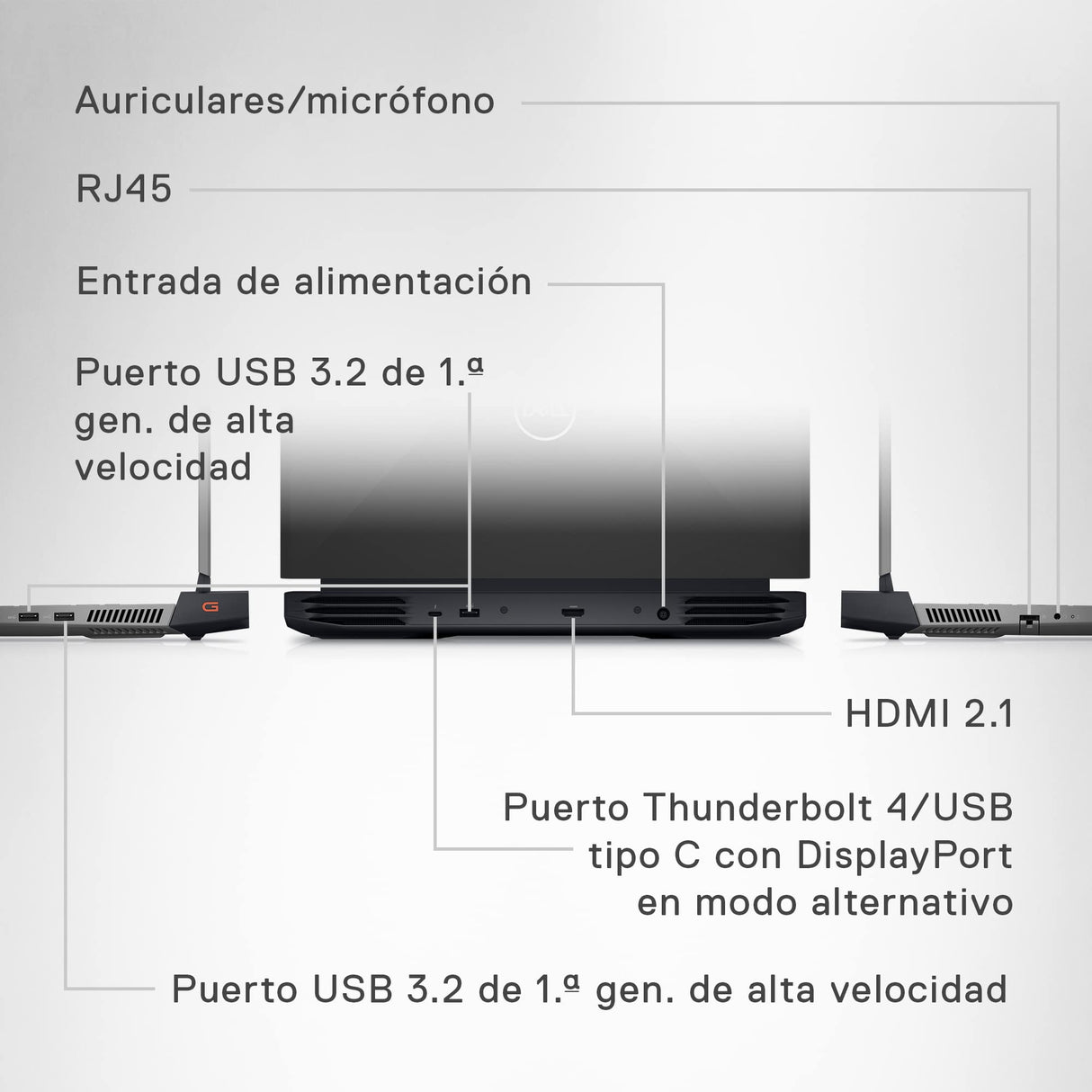Dell G15 5520 - Ordenador portátil Gaming 15.6" FullHD (Intel Core i7-12700H , 16GB RAM, 1TB SSD, NDIVIA RTX 3070Ti,Windows 11) Gris – Teclado QWERTY español