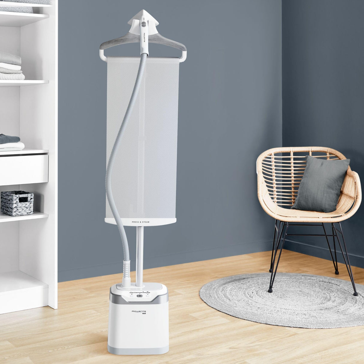 Rowenta Pro Style Care - Cepillo de vapor de 2000 W, planchado vertical, vapor potente de hasta 42 g/min, sistema Press & Steam, cabezal XL, rápido calentamiento, 1,3 capacidad, IS8470