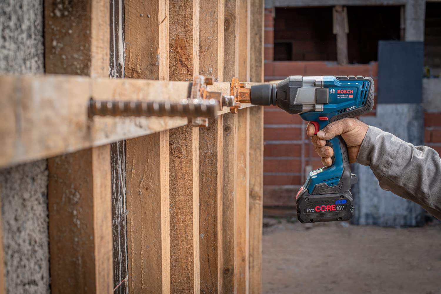 Bosch Professional BITURBO GDS 18V-1050 H - Atornillador de impacto a batería (Brushless, 18V, 1050 Nm, tornillos hasta M24, sin batería, en caja)