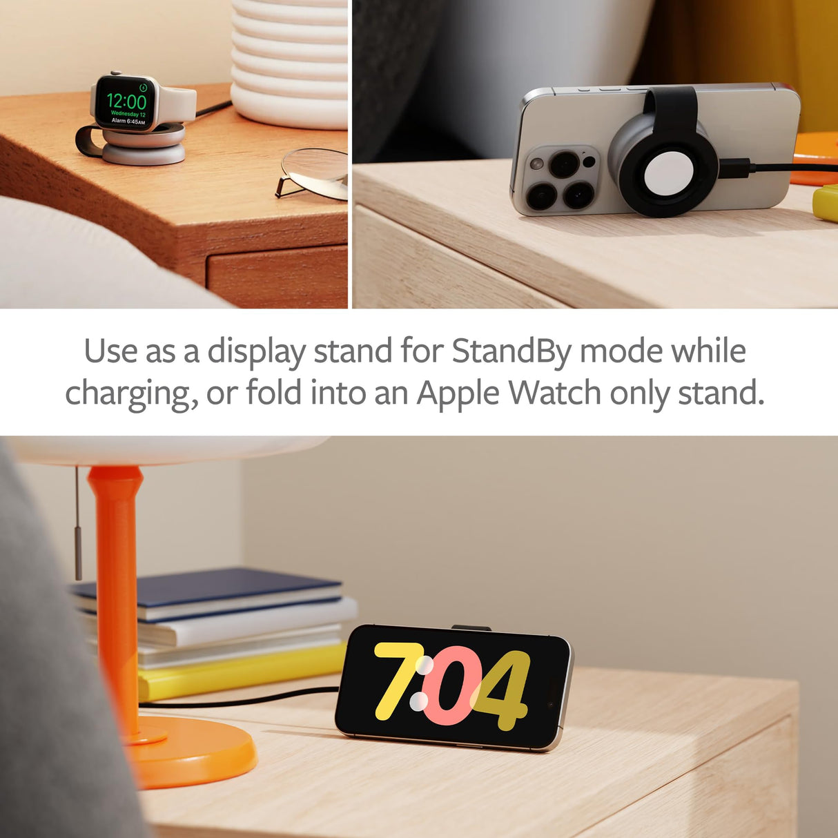 Twelve South Butterfly 2 en 1 Cargador inalámbrico Compacto Plegable con Adaptador de Viaje, Carga MagSafe Duo de 15 W para iPhone, Airpods y Apple Watch