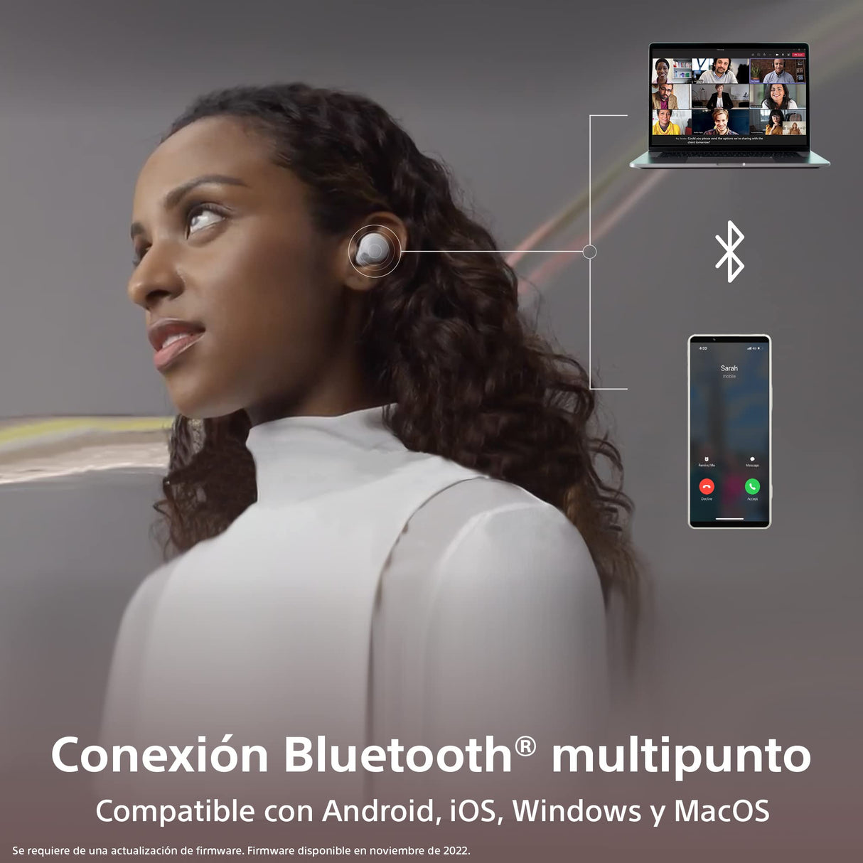 Sony Auriculares LinkBuds S True Wireless Noise Cancelling, Conexión Bluetooth multipunto, Micrófono para Llamadas de teléfono, Bluetooth 5.2, Azul Tierra