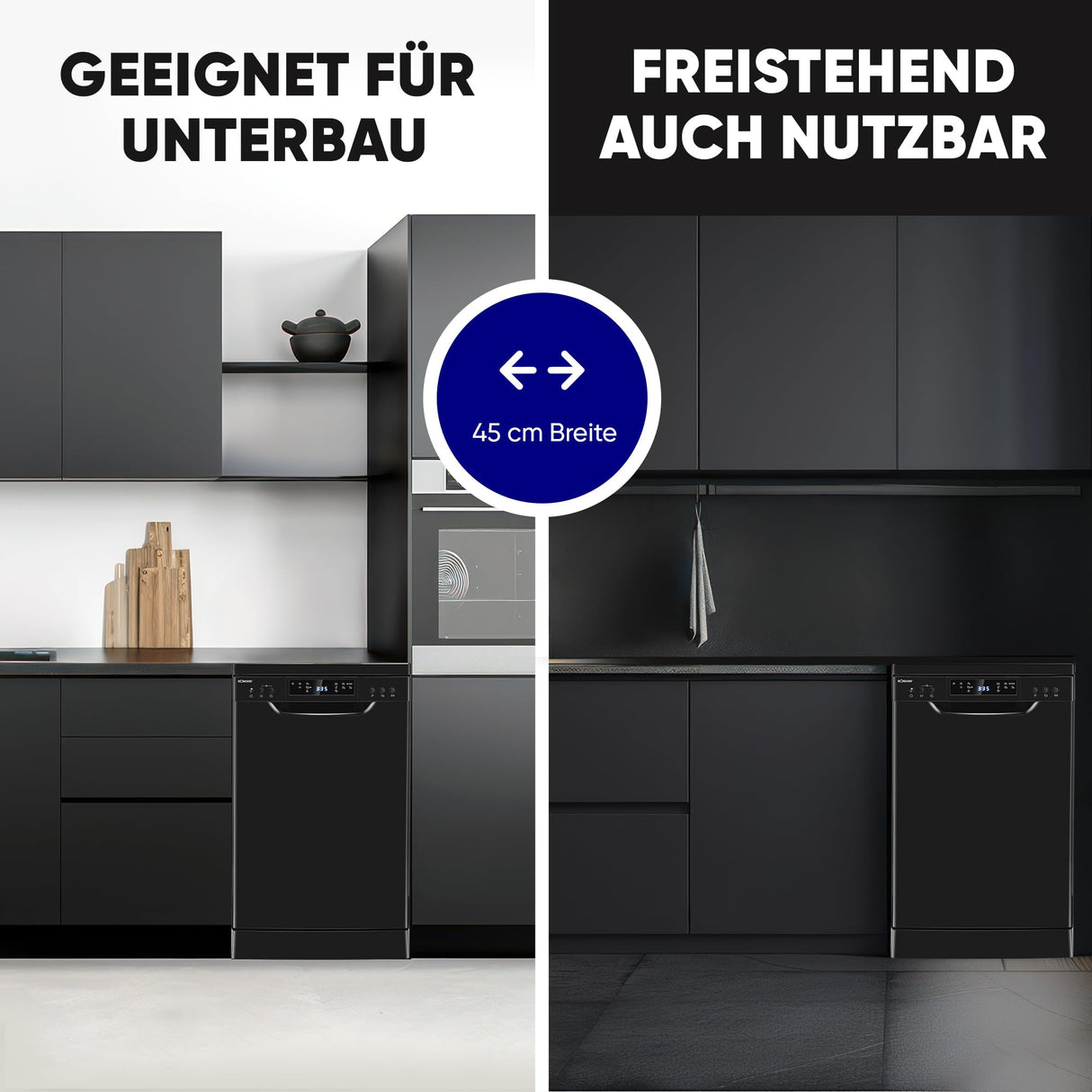 Lave vaisselle encastrable 45cm Noir Bomann GSP7418-Noir