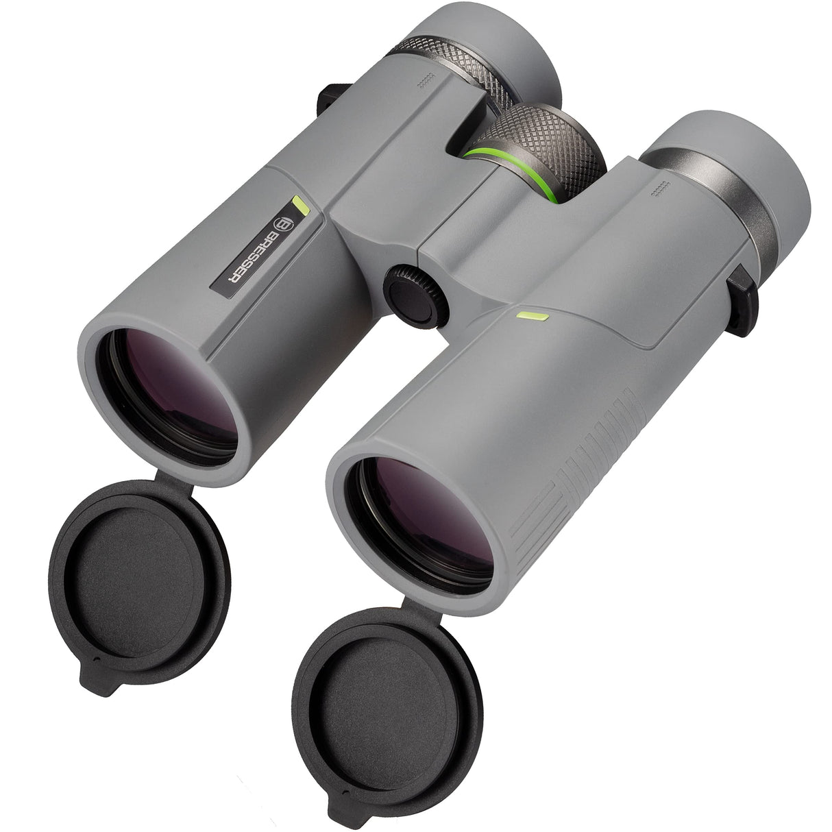 Bresser Prismáticos 10 x 42 Wave, Impermeables, con Cristal BAK-4, Tratamiento UR, oculares con Gafas, observación de la Naturaleza, Viajes y Senderismo, Gris