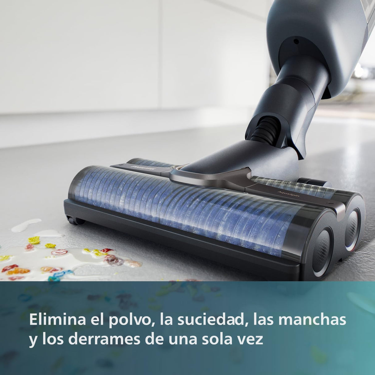 Philips Aspiradora sin Cable Wet & Dry Serie 7000, Aspira y Friega, Autolimpieza Automática, hasta 25 min de Autonomía y 180m2, 3 Modos de Limpieza, Gris Antracita/Champán (XW7110/01)