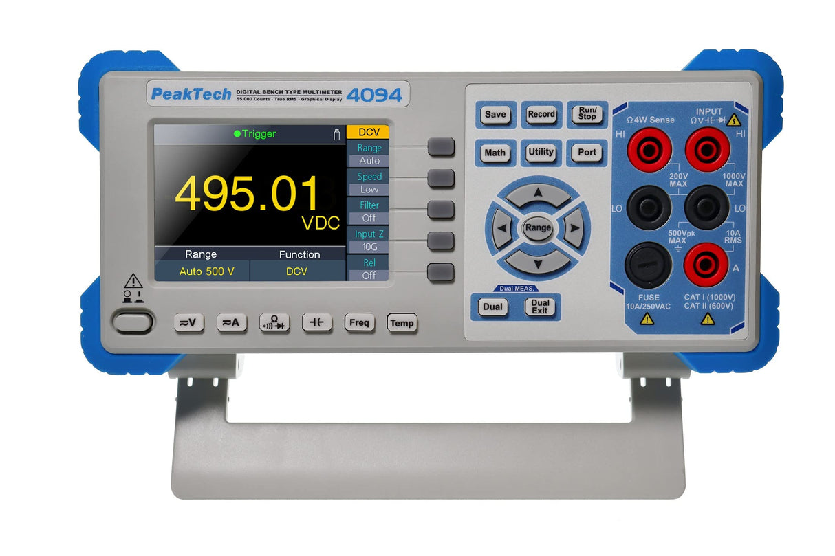 PeakTech, 4094, Multímetro gráfico de sobremesa ~ 55.000 recuentos ~ con TFT e interfaz RS-232