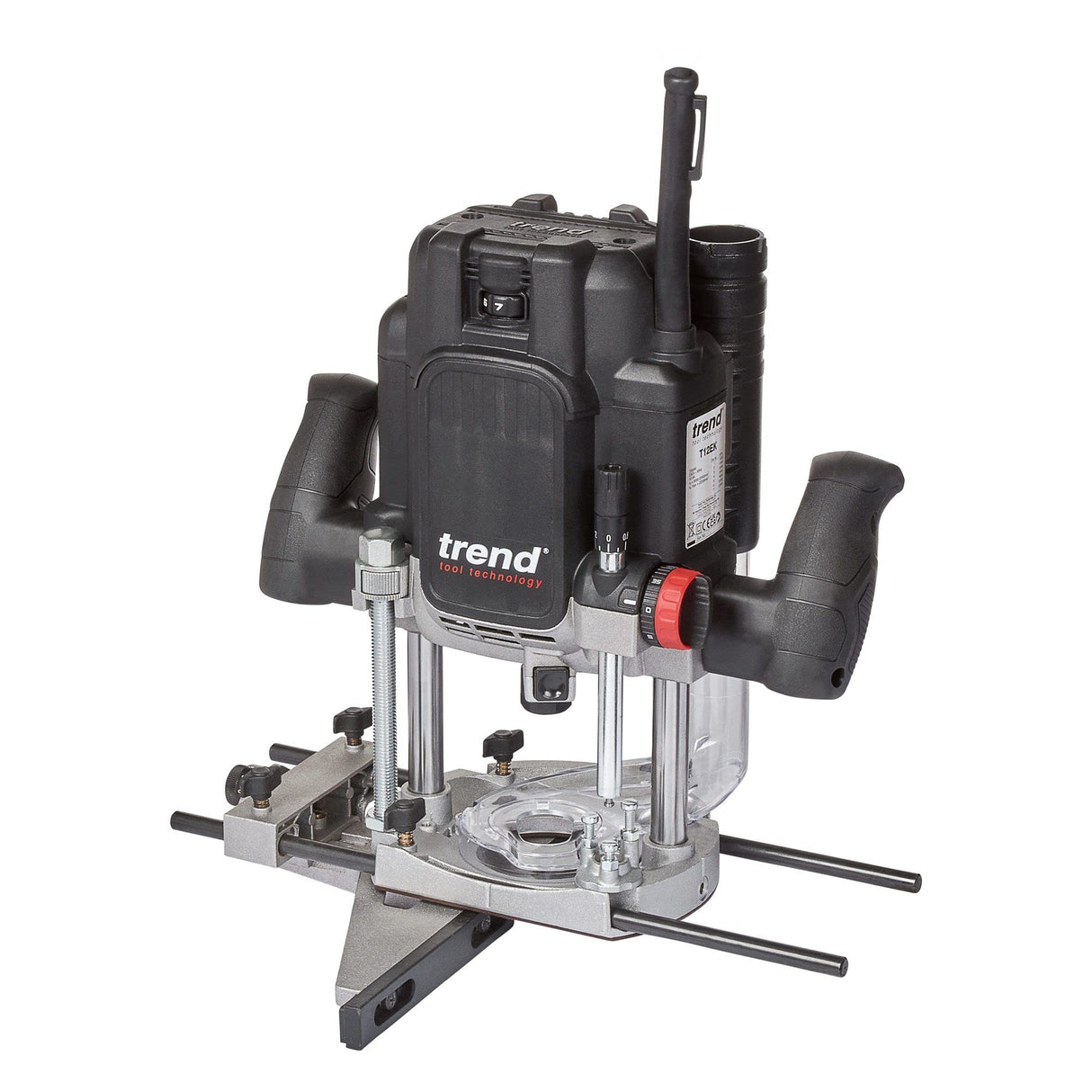 Trend T12EK 2300W Fresadora de velocidad variable de 12 mm 230 V UE, profundidad de entrada de 80 mm, perfecto para ajuste de cerradura, juntas de encimera y perfilado de madera, T12EK/EURO