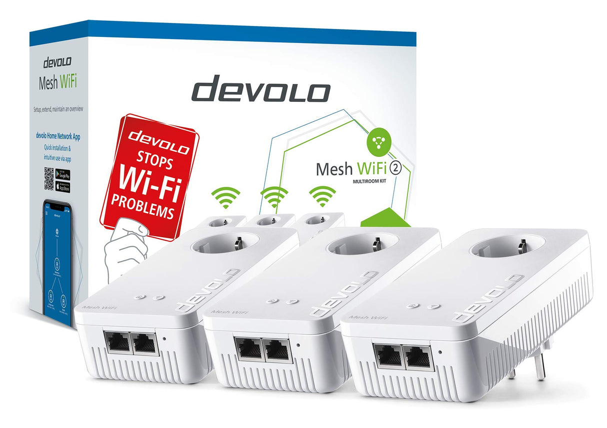 Devolo Mesh WiFi 2 1200 AC: 3 adaptadores Wi-Fi para Disfrutar de una Wi-Fi Mesh en Todas Las Habitaciones de la casa, Ideal para Streaming (8764)