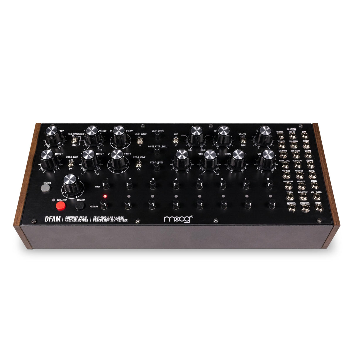 MOOG DFAM - sintetizador de percusión analógico semimodular con secuenciador de 8 pasos y bahía de parcheo de 24 puntos