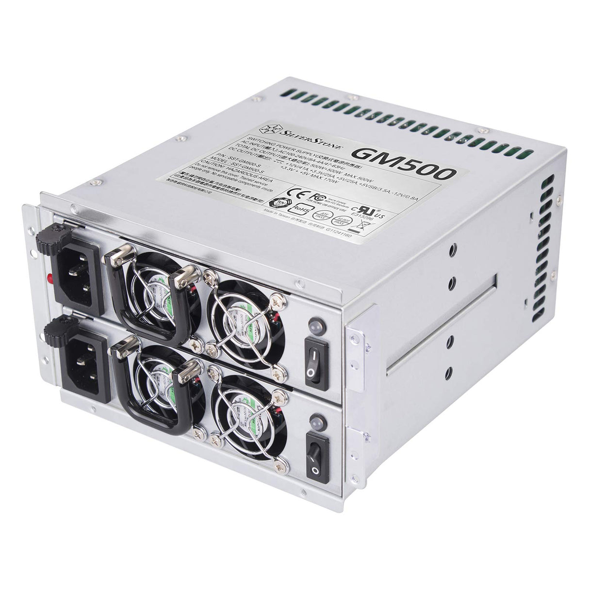 Silverstone GM500-S, Fuente de alimentación Mini redundante 80 Plus Silver 500W+500W, SST-GM500-S