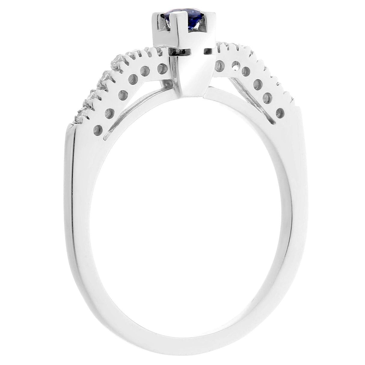 Orphelia Mujer 18 k (750) oro blanco redondo blanco diamante