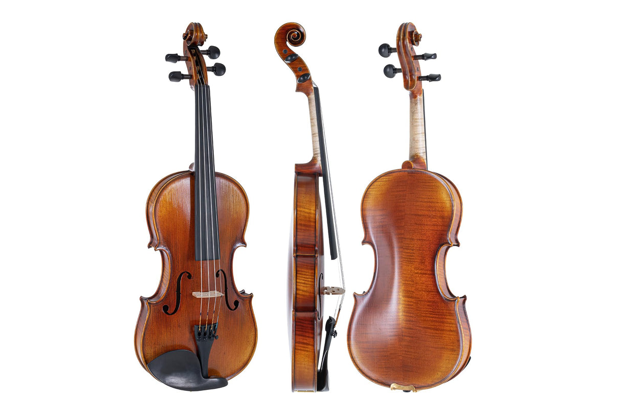 GEWA Maestro 2 VL 4 - Juego de violín (1/2, incluye juego de formetui, arco de carbono y cuerdas Larsen Aurora