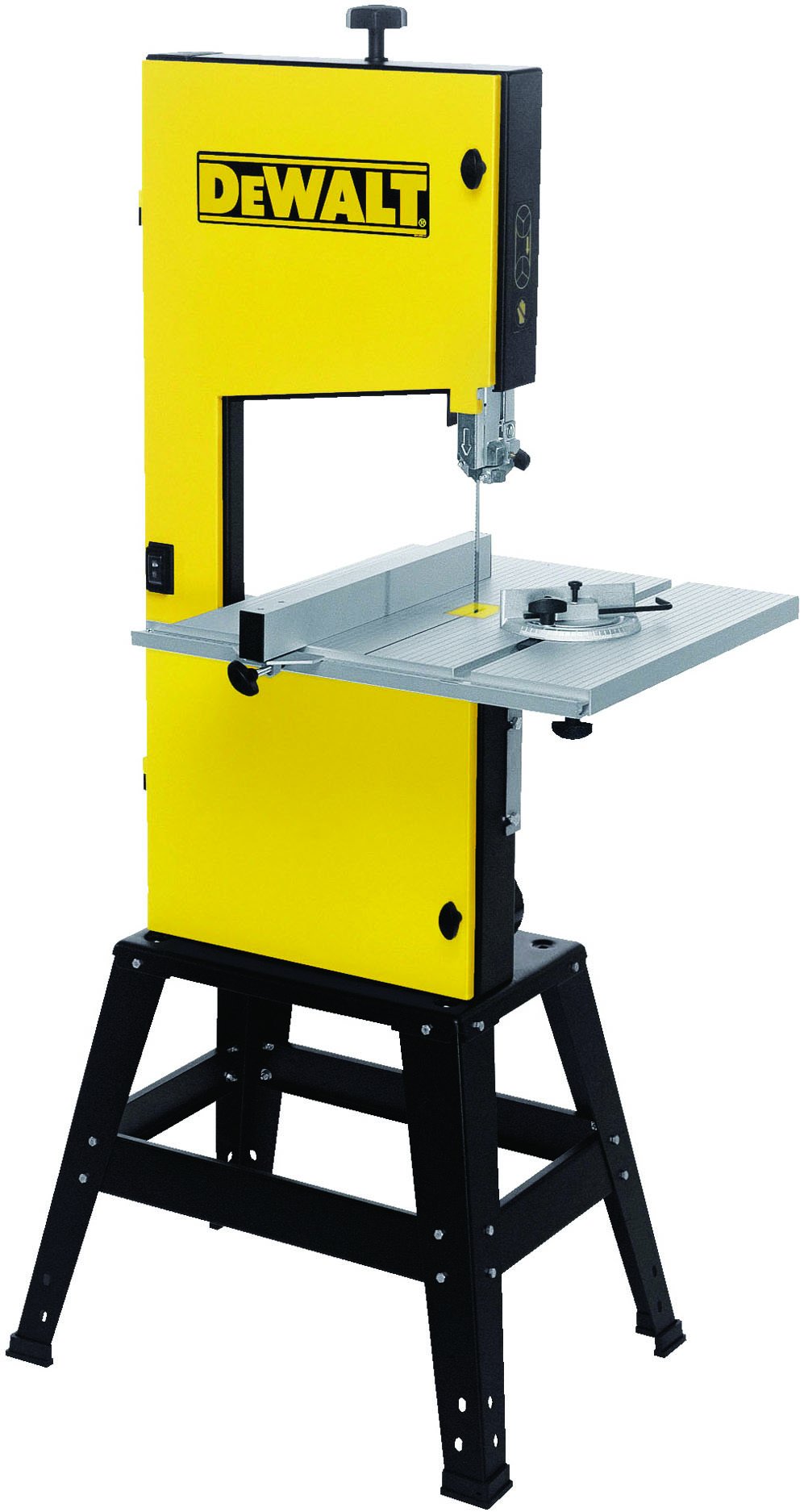 DeWalt DW876-QS - Sierra de Cinta 1.000 W, 1 Hp, 200 mm altura corte, mesa 500 x 500 mm, Amarillo/Negro