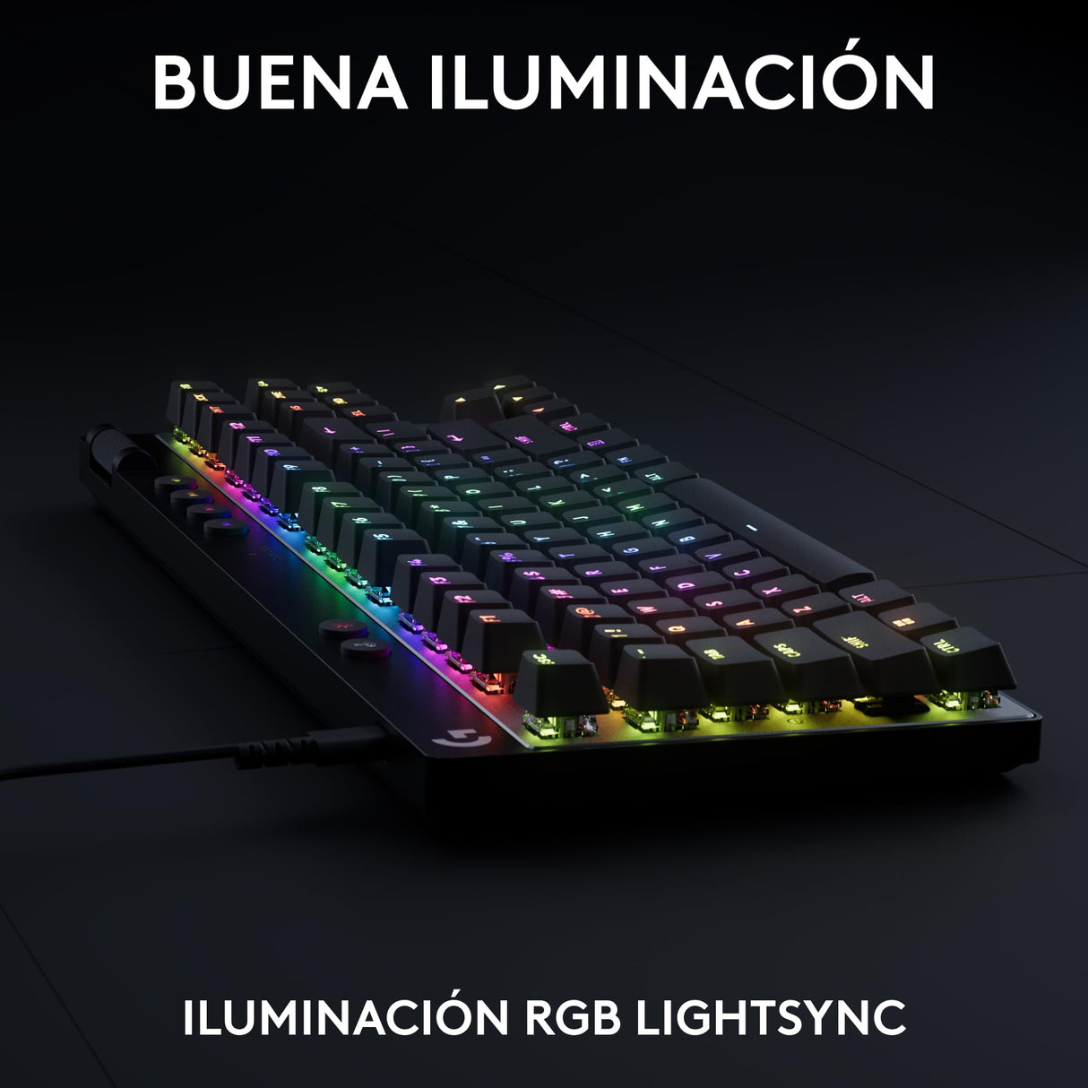 Logitech G PRO X TKL RAPID, teclado para gaming con cable sin teclado numérico con interruptores analógicos magnéticos, modo de disparo rápido, RGB, accionamiento ajustable, US INTL - Negro