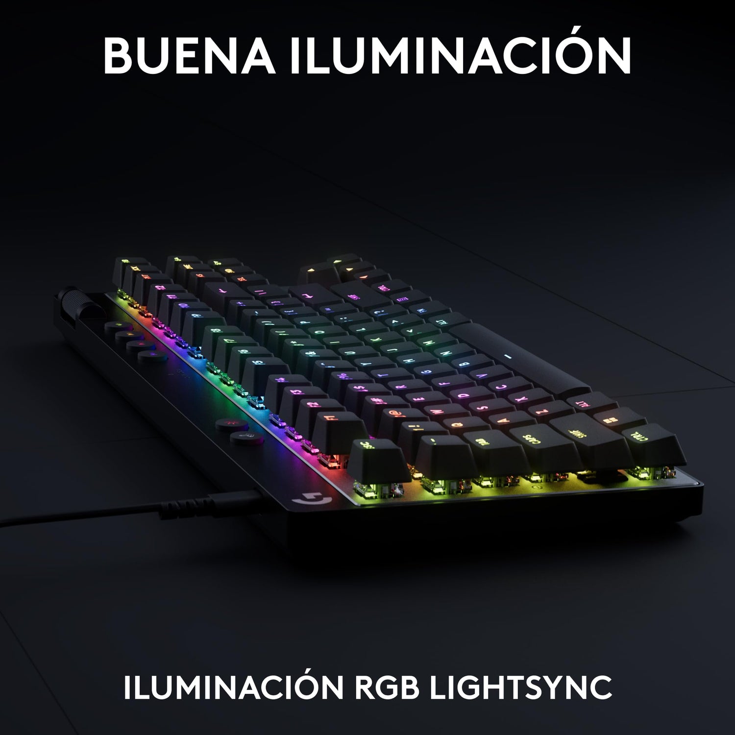 Logitech G PRO X TKL RAPID, teclado para gaming con cable sin teclado numérico con interruptores analógicos magnéticos, modo de disparo rápido, RGB, accionamiento ajustable, US INTL - Negro