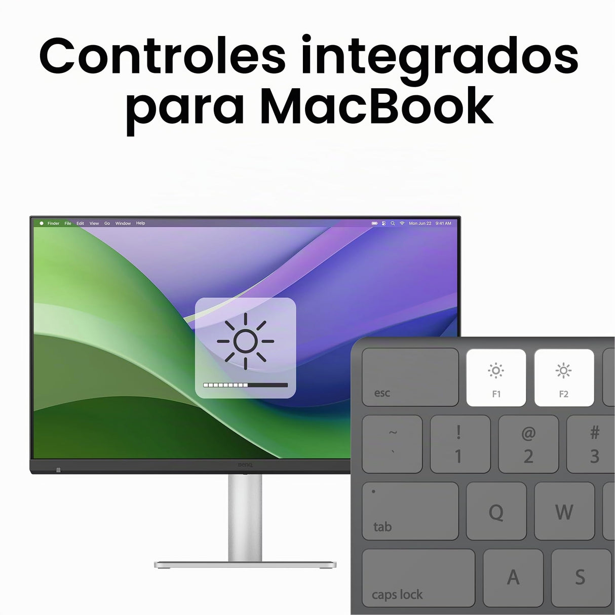 BenQ MA270S 27" 5K 5120x2880 Monitor Nano Gloss para Creadores Mac, Thunderbolt 4 96W/15W, Color Mac, Daisy Chain, KVM, Control de Brillo y Volumen, Ajuste de Altura e inclinación, Gama P3