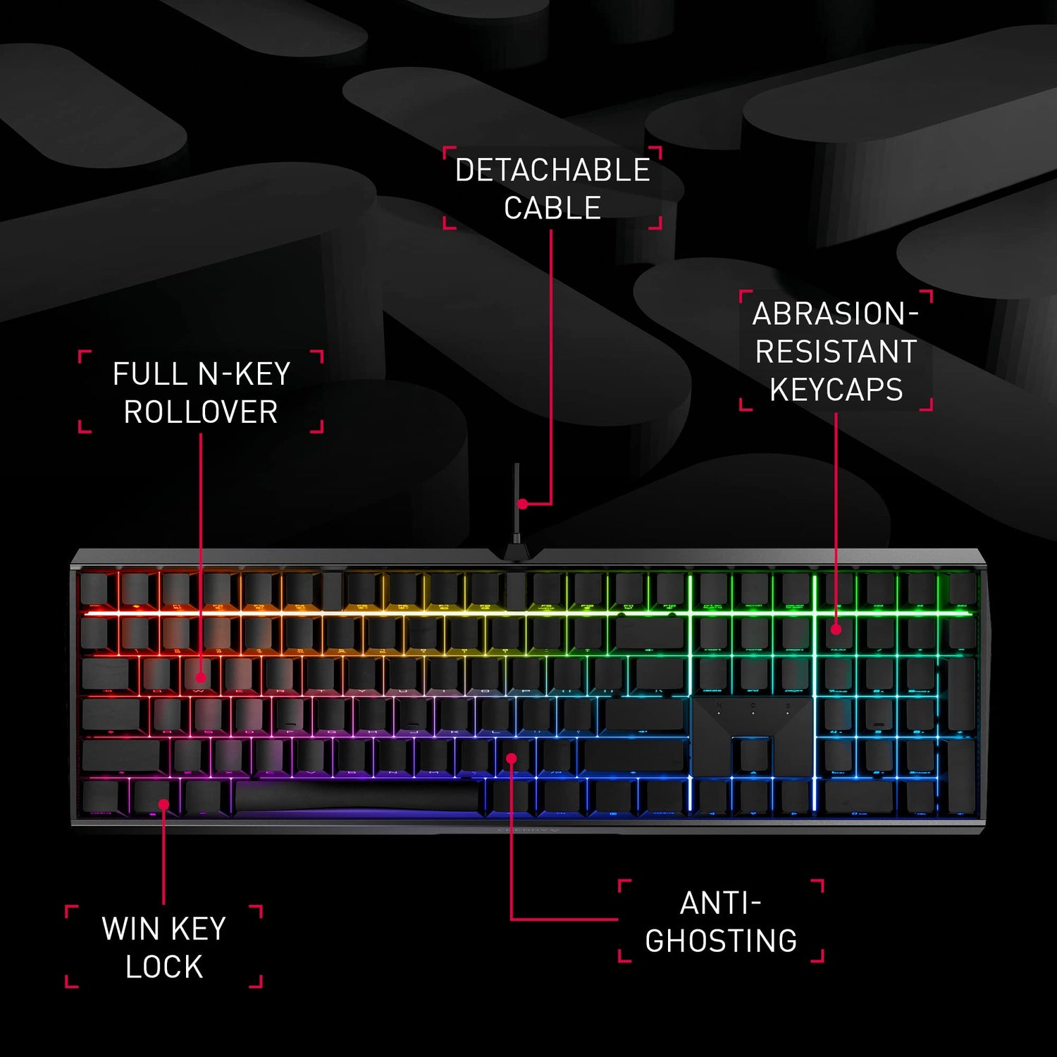 CHERRY MX BOARD 3.0 S, Teclado Mecánico de Gaming con Cable, Distribución de Teclado Europeo (QWERTY), Bastidor Robusto de Aluminio, Iluminación RGB, Switches MX BLUE, Blanco