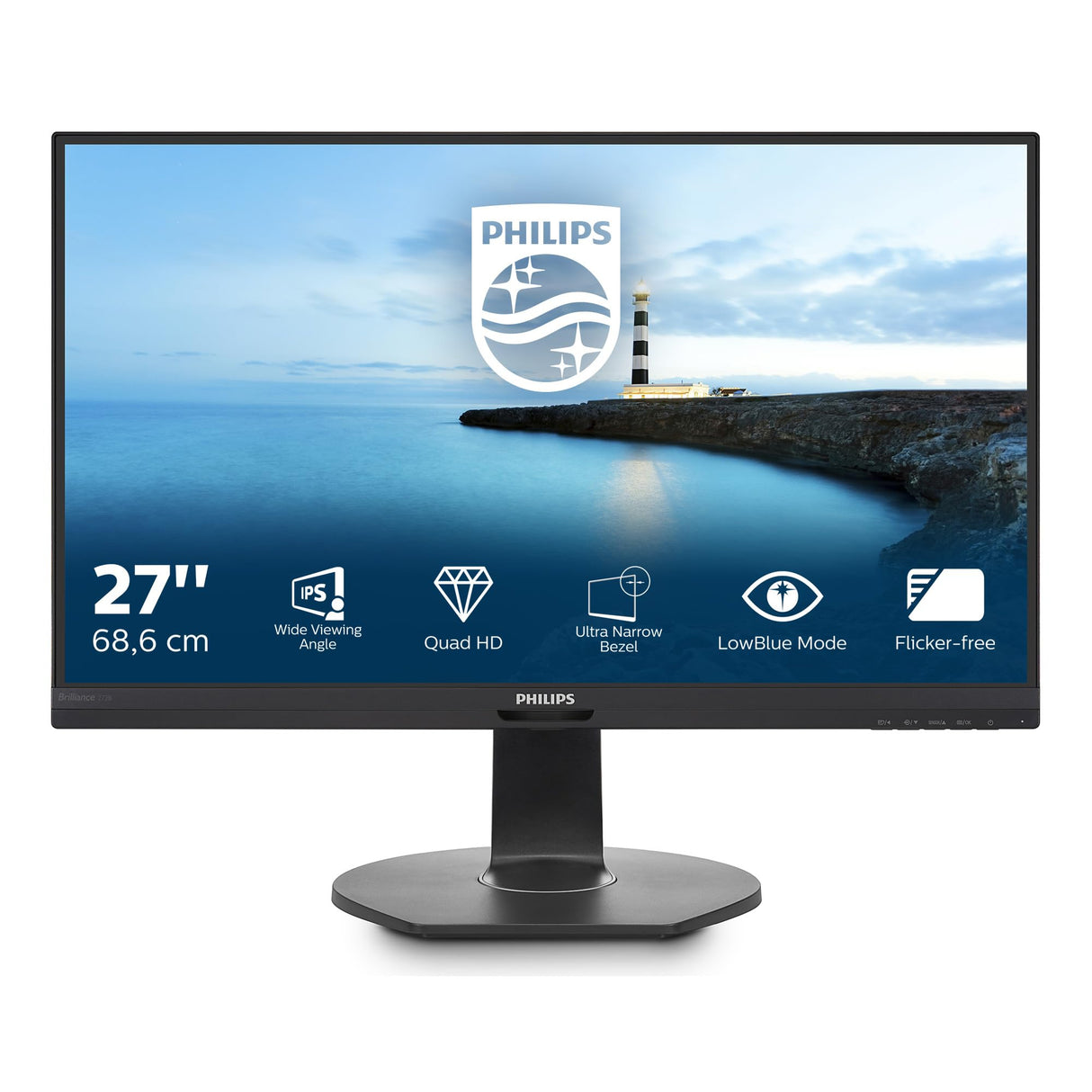 Philips Monitores 272B7QPJEB/00 - Monitor de 27" (resolución 2560 x 1440 Pixels, tecnología WLED, Contraste 1000:1, 5 ms, HDMI), Color Negro