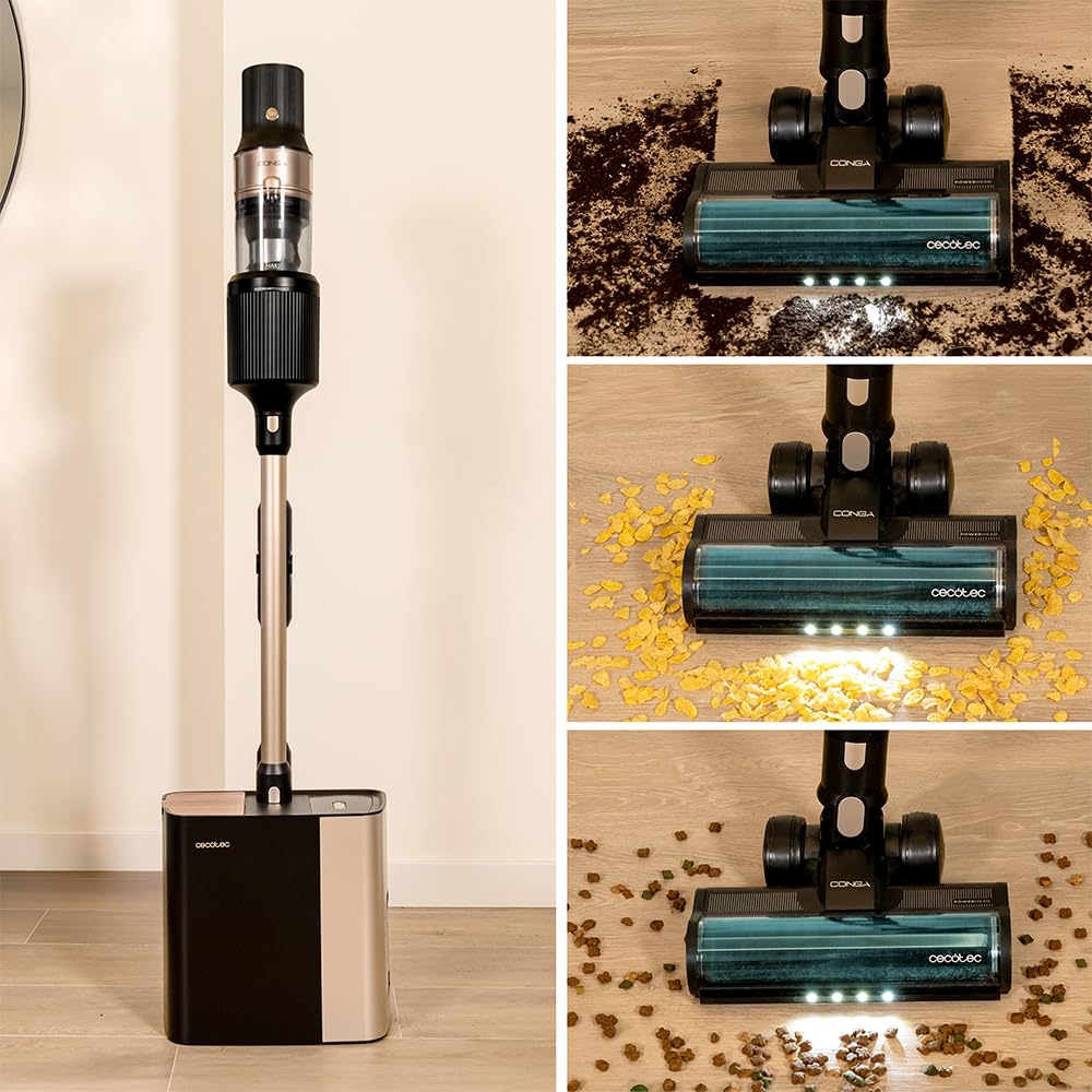 Cecotec Aspiradora Escoba Sin Cable Conga Rockstar 5500 Hurricane Station Pet Flex, Max 220AW 700W, Base Autovaciado, Hasta 90min Autonomía, Cepillo antienredo, Tubo flex, Ciclón paralelo, Acc mascota
