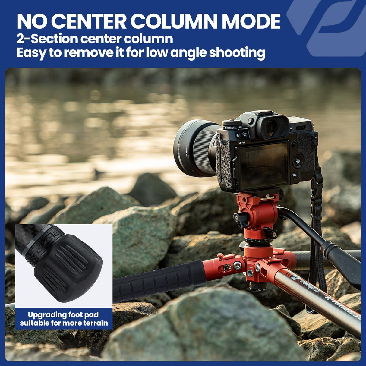 Fotopro X-Aircross 3 Lite Video - Trípode ligero para cámara de viaje de 64 pulgadas con cabeza fluida, trípode de fibra de carbono portátil de 2.2 libras para cámara réflex digital, carga de hasta 22
