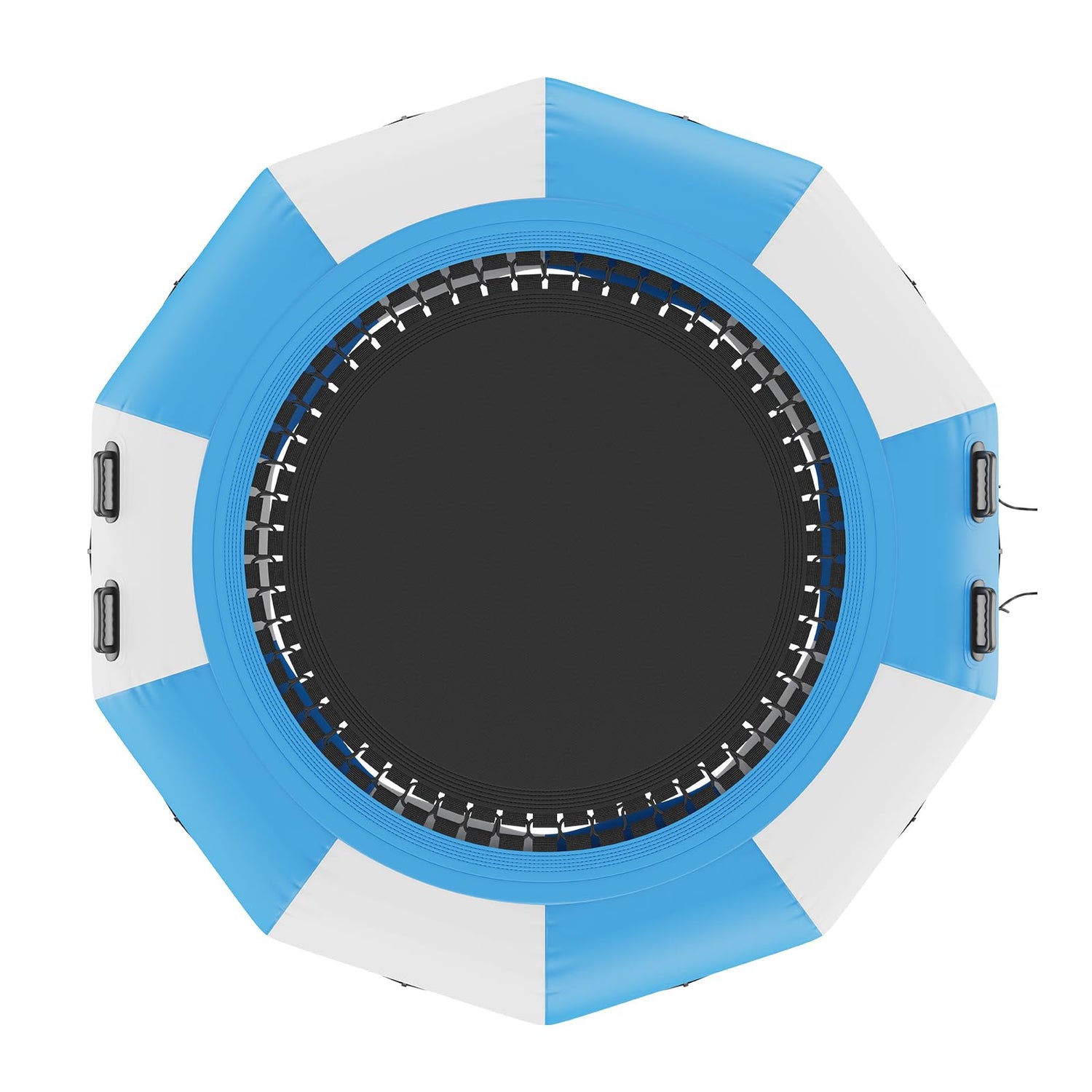 VEVOR Trampolín Inflable de Agua Trampolín Hinchable de Agua 310 x 60 cm Plataforma de Natación Portátil con Escalera y Bomba de Aire Eléctrica Rebotador Flotante para Niños, Piscina, Azul y Blanco