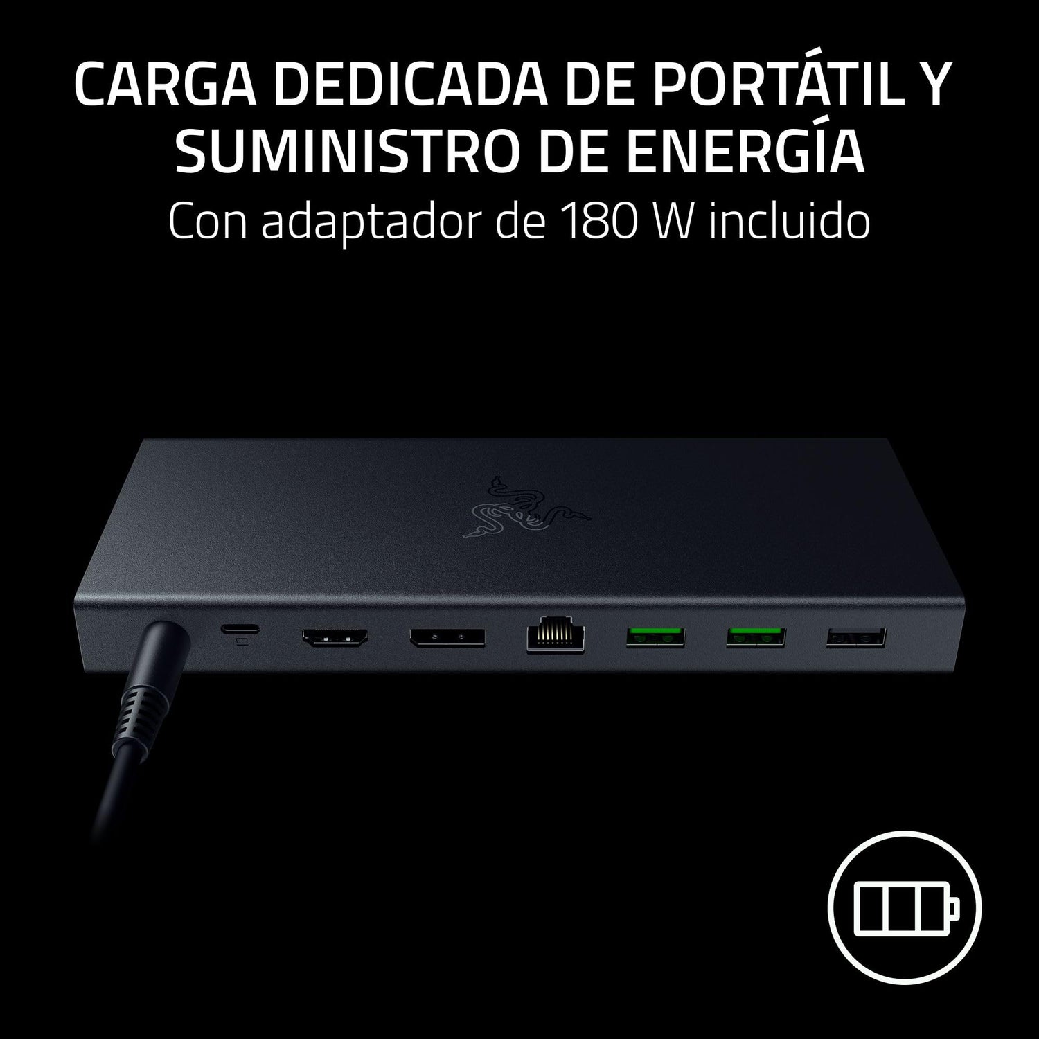 Razer USB 4 Dock - Base de Alta Velocidad para Juegos y productividad - Diseño de 14 Puertos - Soporte de Doble Pantalla, Carga de Dispositivos (3X USB-C, 5X USB-A, HDMI, Gigabit Ethernet) Negro