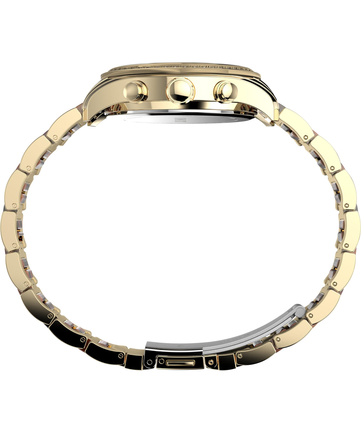 Timex Trend Reloj para Mujer, Pulsera de aleación Dorada, Esfera Negra, Caja Dorada, 38 mm, TW2Y28300