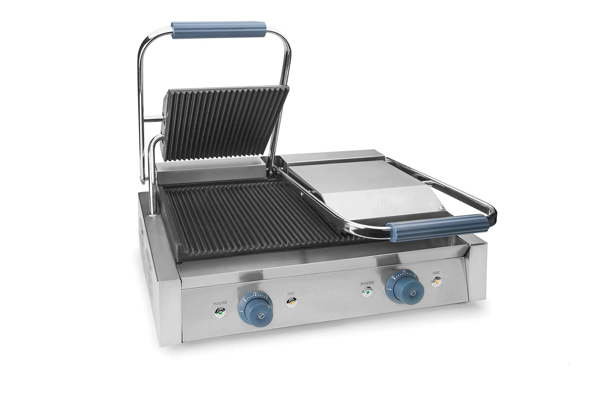 Lacor - Grill abatible PRO con doble zona de cocción