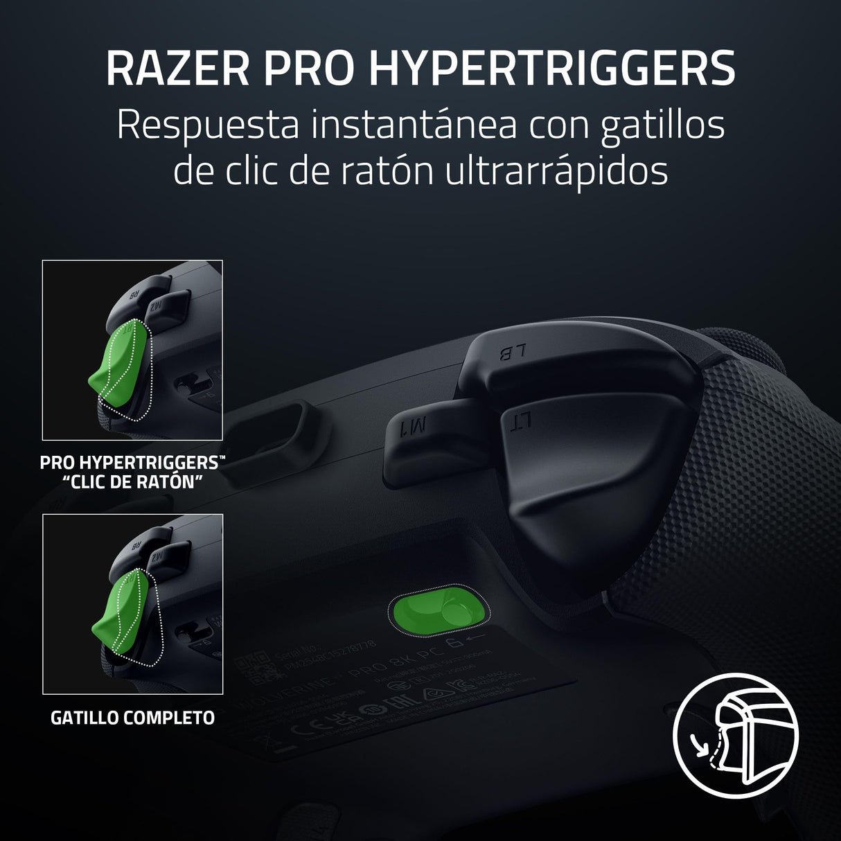Razer Wolverine V3 Pro 8K PC - Mando inalámbrico de esports para PC (8K Hz HyperPolling, Palancas de mando TMR con cubiertas intercambiables) Negro