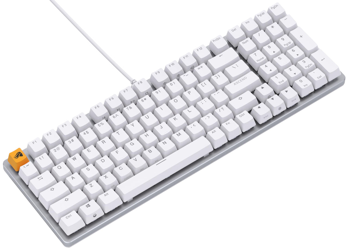 Glorious Gaming GMMK 2 Full Size (96%) - Teclado gaming mecánico, carcasa de aluminio, personalizable, keycaps dobles, switches Glorious Fox, RGB, distribuciones QWERTY estadounidense - Blanco