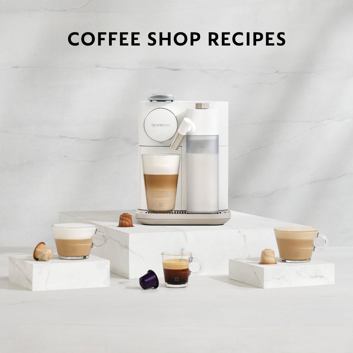 Nespresso De'Longhi Gran Lattissima EN640.W, Cafetera Automática, Cafetera de Cápsulas Monodosis, Leche Espumada Automática, Presión 19 Bares, Cappuccino, Latte, 1400W, Blanco Fresco Vitalidad