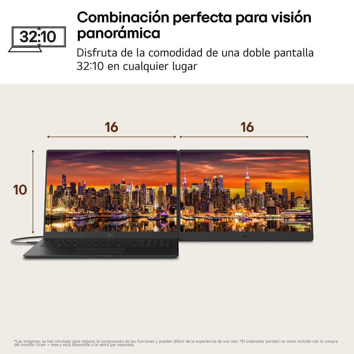 LG 17MT70 - Monitor +View gram, Pantalla Portátil, 17", IPS WQXGA, 16:10, DCI-P3 99%, USB-C, 780gr, Gris