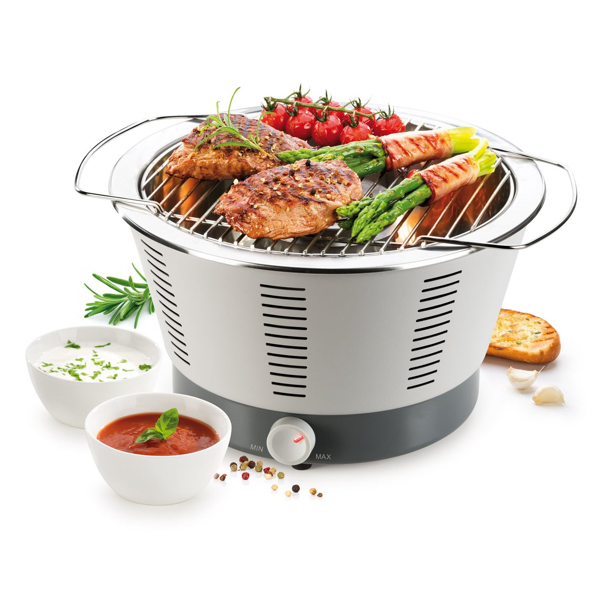 Tescoma Party Time Grill, Acero Inoxidable, Gris, 41,5 x 36,5 x 22,5 cm