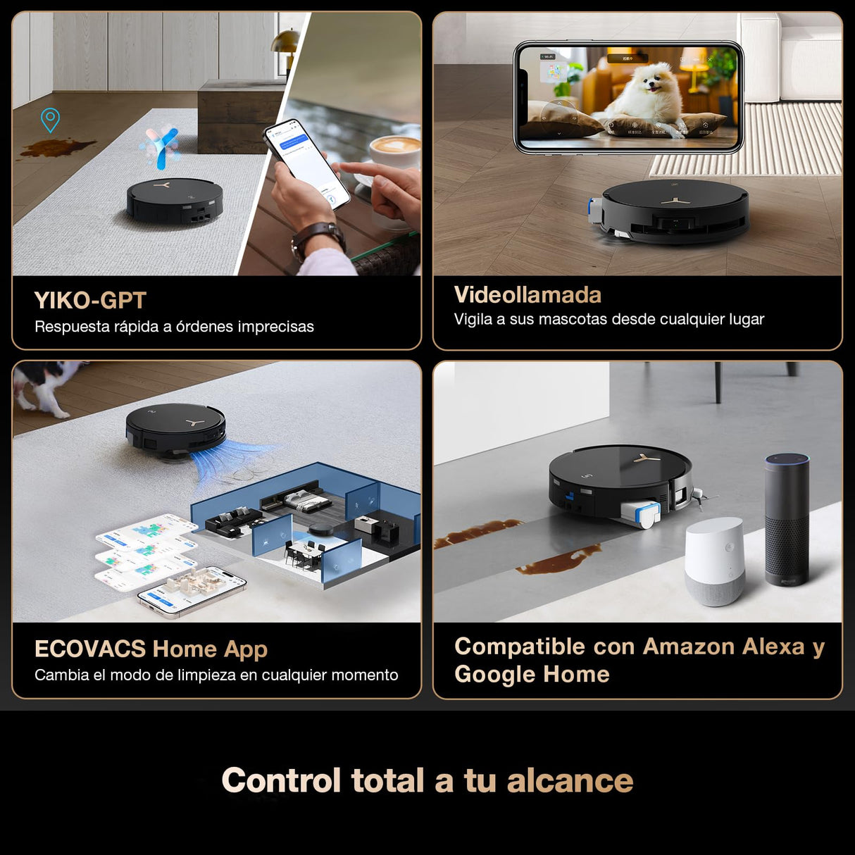 ECOVACS DEEBOT X8 Pro Omni Robot Aspirador y Fregasuelos con Base Automàtico, 18000 Pa, Fregona Autolavante Instantánea OZMO Roller, Lavado con Agua Caliente 75 ℃, Anade Detergente Automatico, Blanco