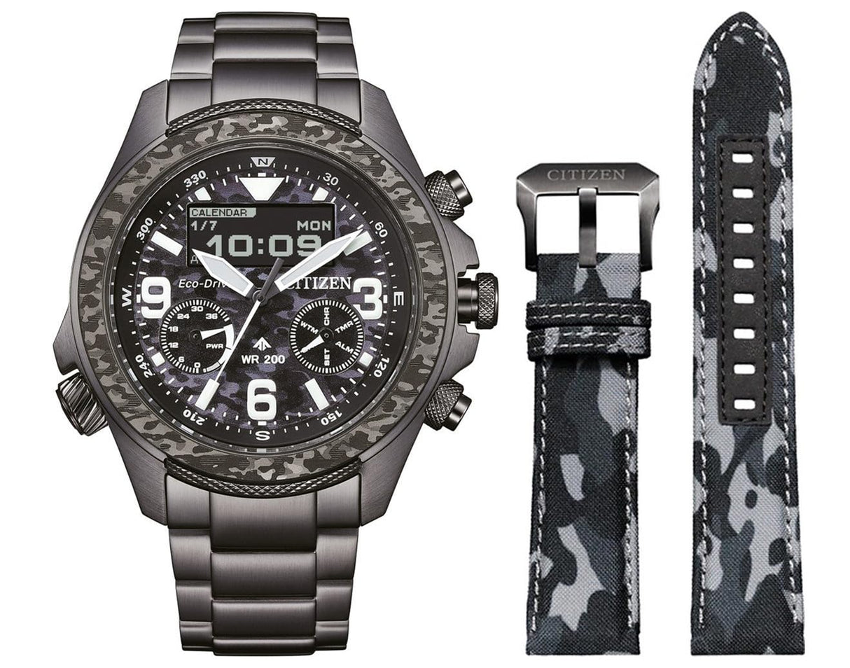 Citizen Reloj Análogico-Digital para Hombre de Eco-Drive con Correa en Acero Inoxidable JV1008-63E