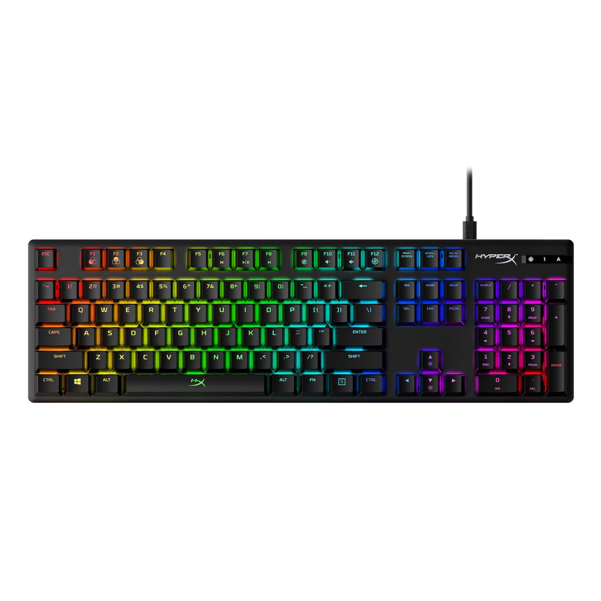 HyperX Alloy Origins – Teclado mecánico para juegos RGB, HyperX Aqua, (QWERTY – US Layout)
