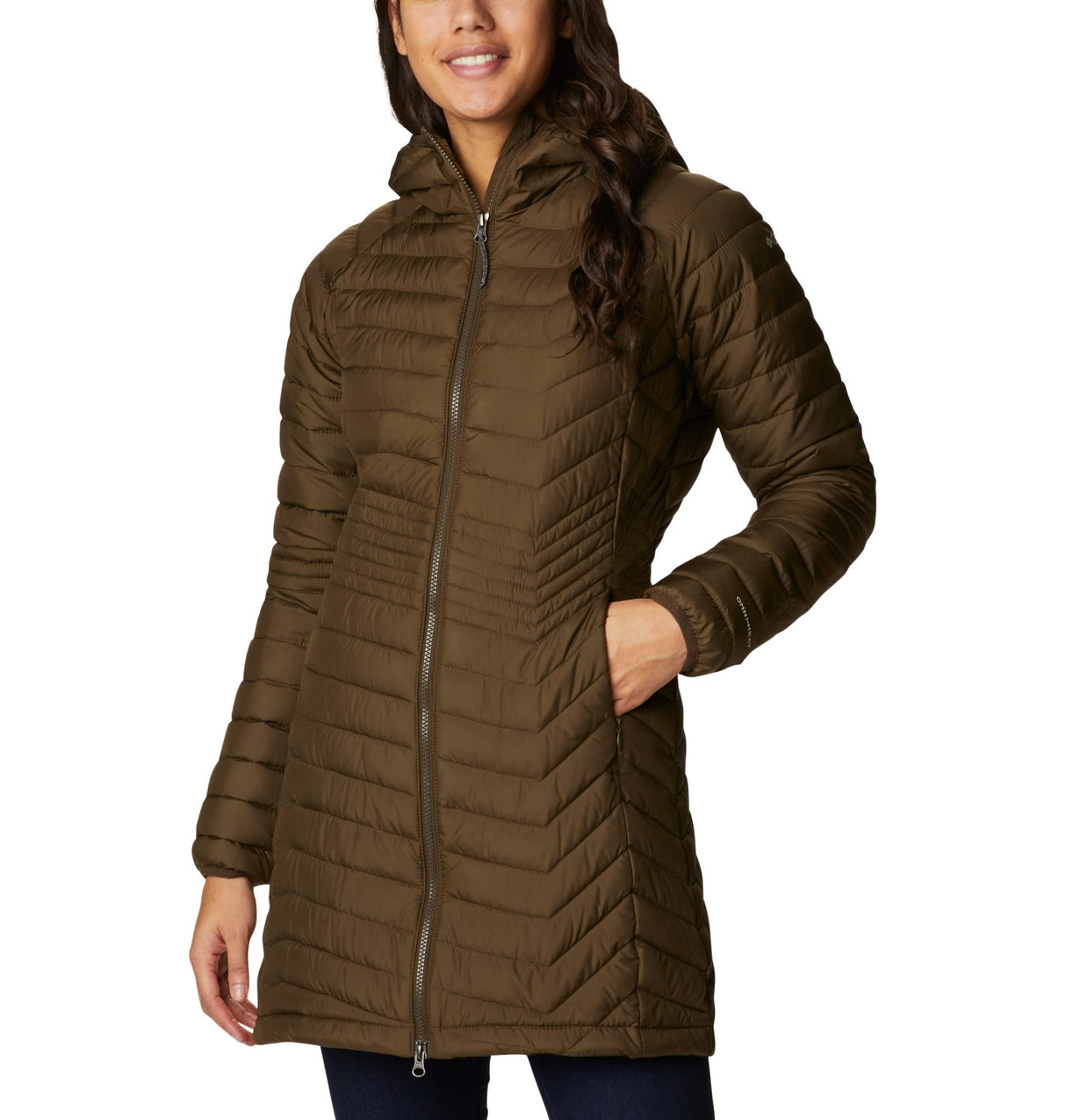 Columbia Powder Lite Mid Jacket Chaqueta, Olive Green, XS Mujer
